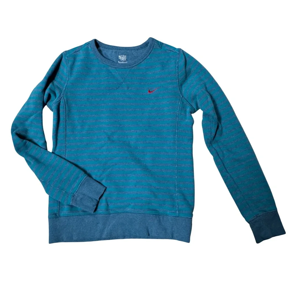 Nike Athletic Dept Kids‎ Crewneck Striped Long Sleeve Sweatshirt Size M